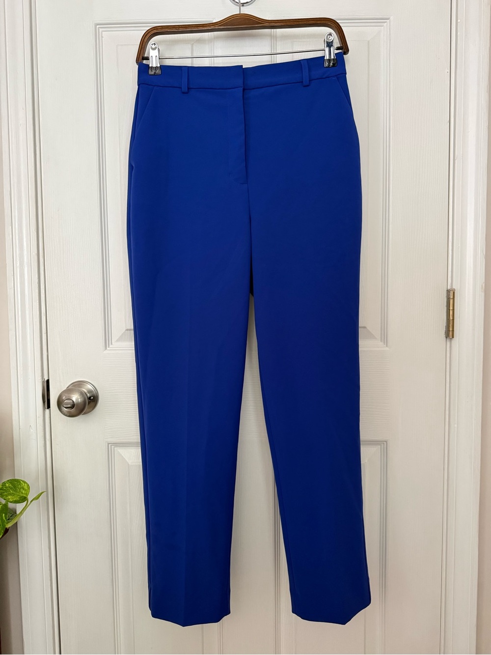 Express *Flaw* Editor Straight Ankle Pants Cobalt Blue Super High Rise Size 6